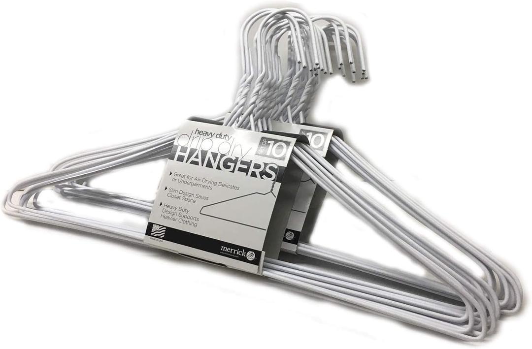 20 PC Vinyl Coated Heavy Duty Wire Cloth Hanger Plastic Coated Steel Coat Hanger Hook - White Color 16" (40.5Cm) Wide