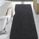 Bathroom Rug Runner 24x60 Inch, Soft Thick Absorbent Microfiber Bath Rugs for Bathroom, Machine Washable, Shaggy Plush Non Slip Bath Mat for Tub, Shower Floor, Quick Dry Mats, Dark Grey