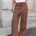 Fisoew Womens Wide Leg Pants Drawstring High Waisted Striped Baggy Palazzo Pants with Pockets (XXL)