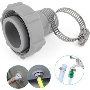 Swimming Pool Drain Fitting Connects Replacement for Coleman Pool Drain Plug Connector Hose Adapter Connect to Garden Pipe with Hose Clamps (Grey-1PCS) Swimming Pool Drain Fitting Connects Replacement for Coleman Pool Drain Plug Connector Hose Adapter Connect to Garden Pipe with Hose Clamps (Grey-1PCS)