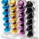 DuvinDD Coffee Pod Holder for Nespresso Original Line Capsule Holder Acrylic Magnetic Coffee Pods Organizer, Freestanding or Magnetic to the Fridge, Hold 40 Capsule Pods Capacity Storage Rack