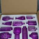 Violet Purple Glass Bud Vases in Bulk 12, Small Vintage Textured Flower Vases for Wedding Centerpieces, Baby Shower, Party Event, Decorative Mini Vase Bottles Set for Flower, Home Table Decor