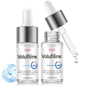 Volufiline Serum, Volufiline Under Eye Serum, Cosmetic Grade Ampoule for Skin Elasticity Improvement, Face & Body Fine Lines, Hydrating Texture, 10ml*2