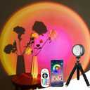Sunset Lamp Projection, Sunset Night Light Rainbow Projector 180 16 Color Changing 4 Modes, Vlog, Photography, Decorative, Party Decor, Gift for Women(16 Color) (APP 16 Colors)