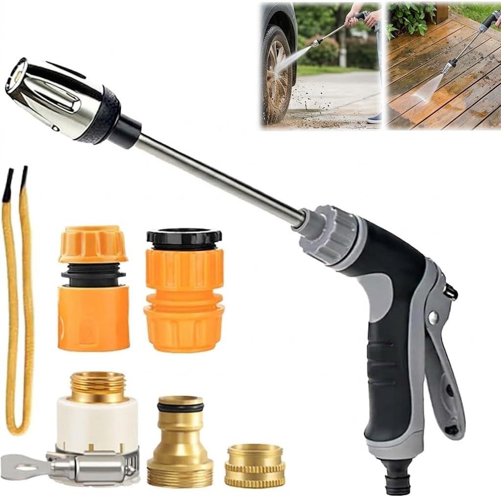 Pressure Washer, Handheld Power Washer with 360 Rotating Nozzle, 3 Spray Modes, Stainless Steel Universal Hose Fit, Tool-Free Installation-Driveway & Outdoor Cleaning