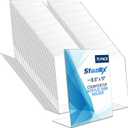 75 Pack Acrylic Sign Holder 8.5x11, Standing L-Shape Vertical Menu Holder Stand, Flyer Display Stand, Table Paper Holder, Plastic Sign Display Stand for Restaurants, Store, Office
