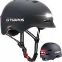 Bike Helmets for Adults - Front and Rear LED Lights Adjustable Bicycle Helmet for Adults Men Women Scooter Helmet for Commuting, Road Biking, Skating, Scooter (S/M 52.5-55.5CM, Black)