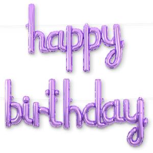 HOUSE OF PARTY Happy Birthday Balloon - 18 inch | Purple Mylar Cursive Foil Birthday Balloons Banner, Purple Party Decorations for Men, Women