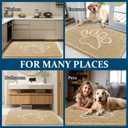 OLANLY Dog Door Mat for Muddy Paws 24x16, Paw Print Design, Absorbs Moisture and Dirt, Absorbent Non-Slip Washable Doormat, Quick Dry Chenille Mud Mat for Dogs, Entry Indoor Entryway Carpet, Beige