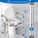 HOMLAND Raised Toilet Seat with Handles, Toilet Seat Riser for Seniors with Adjustable Height & Width, 400lb Handicap Elevated Toilet Seat for Elderly, Pregnant, Fit Any Toilet