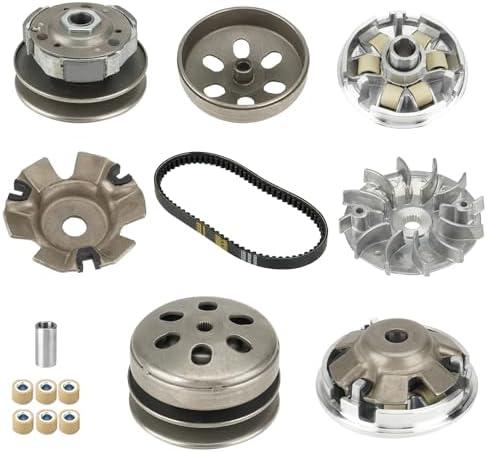 Fit for Gy6 150cc High Performance Clutch Set, Racing Scooter Variator,Fit for Gy6 125cc/150cc, for 152QMI/157QMJ Engine Scooter ATV, Including Variator and Clutch Assembly with 743 belt