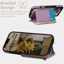 Case for iPhone 17 Pro Max 6.9'' Case Wallet, Crossbody Zipper Purse with RFID Blocking Card Slots Kickstand, Lanyard & Handstrap Flip Folio Leather Phone Cover for iPhone 17 Pro Max, Purple