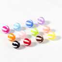 Gxueshan 100 Pcs 12mm Acrylic Plastic Stripe Barrel Mix Rainbow Bubblegum Hair Cylindrical Loose Beads for Pens Keychain Friendship DIY Kandi Bracelets Jewelry Making (Mix)