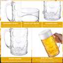 Suclain 20 Pcs Large Plastic Beer Mugs with Handle, 34 Oz German Beer Stein