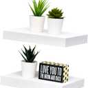WELLAND Set of 2 Floating Shelves Wall Mounted Shelf, for Home Decor with 8" Deep (White, 10 inch)