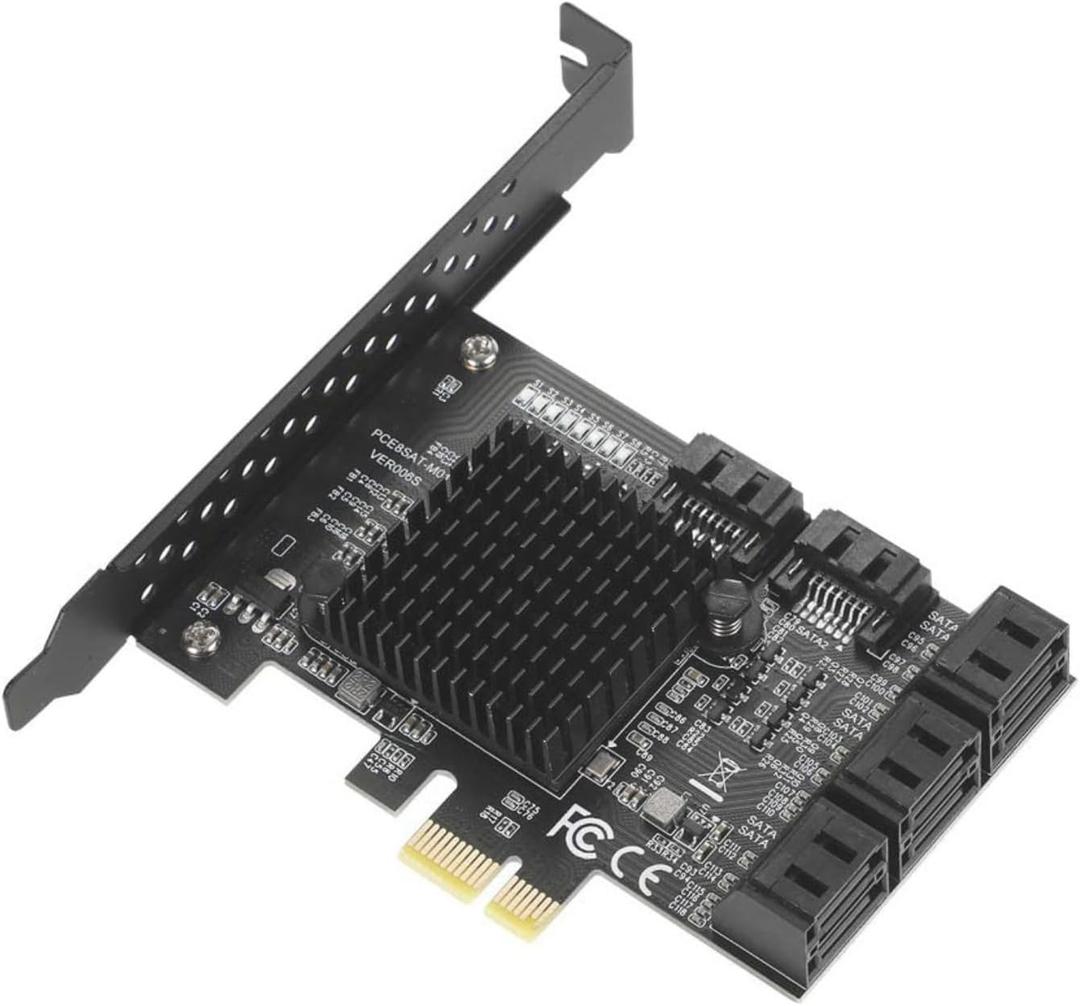 PCIE SATA Cards, Ports SATA III 6Gbps Controller Cards with Low Bracket, PCIE (1X 2X 4X 8X 16X) SATA3.0 Interface Expansion Cards for for Linux