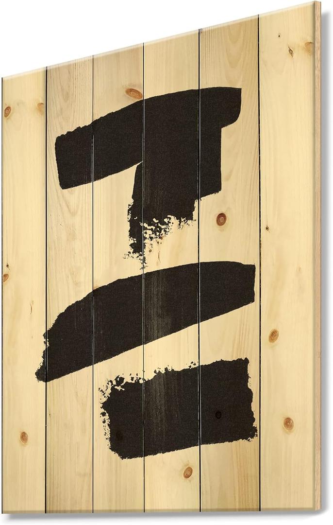 Black and White Geometric Company I - Mid-Century Modern Print on Natural Pine Wood - 24x32