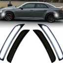 LED Side Marker Light Compatible with Chrysler 300 for Chrysler 300s for Chrysler 300c 2015 2016 2017 2018 2019 2020 2021 2022 2023 2024 Front Rear Side Marker Light, Smoked Lens, 4PCS