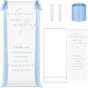 Lumina Wedding Welcome Sign Stand With Linen Sign with Satin Ribbon Adjustable Easel Stand Bridal Shower Welcome Decoration for Garden Ceremony Lawn Outdoor Indoor(Blue)