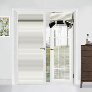 Muamar French Door Curtains Privacy Door Blind, Front Door Window Curtain, Venetian Blinds Style Door Window Cover, 1 Panel (White, W25 x L70)