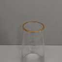 Moden Trapezoid Glass Vase with Gold Mouth for Centerpieces Home Wedding Decoration (1, Small 4.7" x 8.7")
