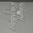 Happy Birthday Neon Sign 20 Inch Reusable LED Light Up Sign With Dimmable ON/OFF Switch for Party Backdrop Decoration, Wall Decor and Gifts (White)