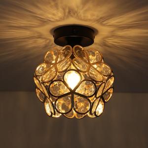 12V RV Flower Petals Tiffany Style LED Ceiling Light Fixture (Bulb Included), Built-in On/Off Switch 4W, 3000K Warm White, LED Interior Light Fixture Fixture for RV, Motorhome, Camper, Trailer