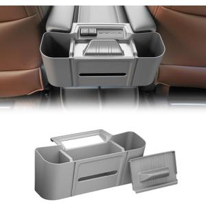 Center Armrest Rear Organizer for Toyota Sienna 2021-2026 ABS Cup Holder Tray Center Consoles 3-in-1 Backseat Organizer(Gray)