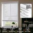 LazBlinds Cordless White 1" Room Darkening Vinyl Mini Blinds, 24" W X 48" H Horizontal Window Blinds for Home, Cordless Shades for Indoor Windows
