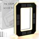 ISUNMEA 9 Inch Solar Lighted House Numbers for Outside, Light Up Waterproof LED Address Numbers Signs for Houses, Large Personalized Illuminated Exterior Modern House Numbers Light (0-Black, 9IN)