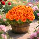 2 x Artificial Fall Flowers Faux Geraniums for Outdoor Indoor Fall Autumn Decoration, 8 Bundles Silk Fake Fall Flowers Plants Look Real UV Resistant for Outside Planters Yard Patio Porch