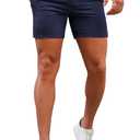 GINGTTO Mens Slim Fit Shorts Skinny Chino Short Tapered Leg Stretch (Dark Blue2, 34-5inch-1)