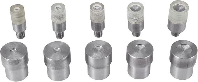 5 Sets Double Caps Rivets Dies(5mm/6mm/8mm/10mm/12mm), silver