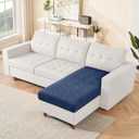 Ruaozz Couch Cushion Covers for Sectional Sofa Stretch Seat Cushion Covers Washable Sofa Slipcovers for L Shaped Soft Furniture Protector Pet Friendly (1 PC Chaise Cover, Dark Blue)