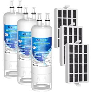 ICEPURE W10295370A Refrigerator Water Filter Compatible with EDR1RXD1, EDR1RXD1B, WHR1RXD1, KAD1RXD1, 46-9081, 46-9930, P5WB2L, P8RFWB2L and W10311524 Air Filter 3 Combo