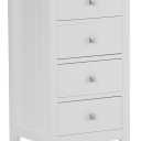 SIMPLIHOME Acadian Bath Cabinet - 18 inch Wide Four Drawer Floor Bathroom Storage Cabinet in Pure White, Contemporary Bathroom Storage for Bath or Powder Room with Metal Drawer Glides and Sleek Design