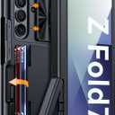 Vizvera for Samsung Galaxy Z Fold 7 Case RFID Wallet with Cards Holder[Kickstand][Camera Cover] Shockproof Silicone Protective Phone Case for Z Fold 7 2025-Black