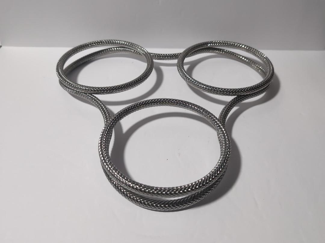 Nambe Braid Condiment Server Acacia Wood & Chrome Plate 