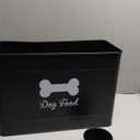 Dog Food Container Airtight 15-20 lb (70 Cup) Capacity with Metal Scoop - Cute Airtight Dog Food Storage Container with Bamboo Lid - Black Metal Kibble Storage Bin for Dogs up to 100 lbs - Big Pet Jar