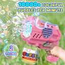 Eaglestone Bubble Guns for Toddlers 2 Packs, LED Light Automatic Bubble Machine Gun for Kids 4-8, Bubble Toys with Bubble Solution,Concentrate, Bubble Blaster Party Favor, Summer Outdoor Toys Gift