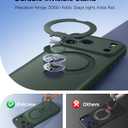 FNTCASE for iPhone 17 Pro Case with 360 Spin Magnetic Stand Green | Compatible with Magsafe,Screen Protector,Full Camera Protection,Translucent Matte Military Grade Shockproof Phone Cover