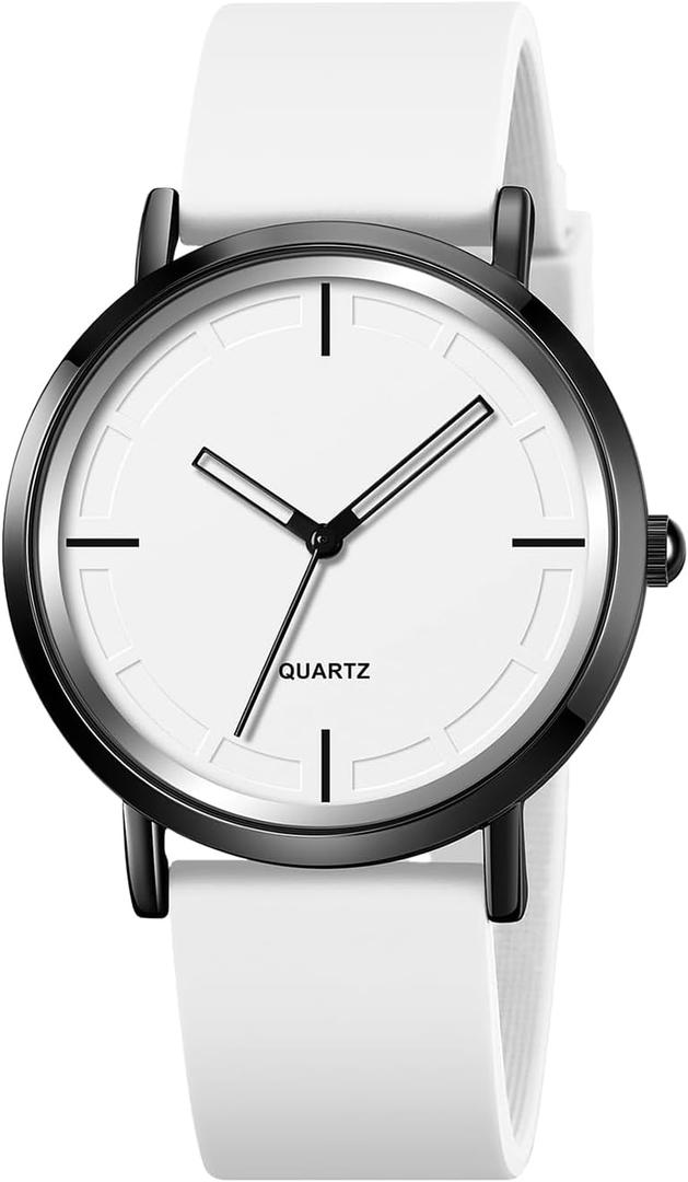 BESTKANG Fashion Simple Analog Quartz Wrist Watch with Silicone Strap Waterproof for Women and Men Sports