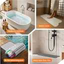 Non-Slip Bath Tub Mat, 39x16 Inch Extra Large Shower Mat with Drain Holes & Suction Cups, Machine Washable, Clear Blue