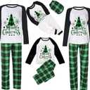 CIYCUIT Family Christmas Pjs Matching Sets Reindeer Christmas Pajamas for Family and Dog (Green, XL)