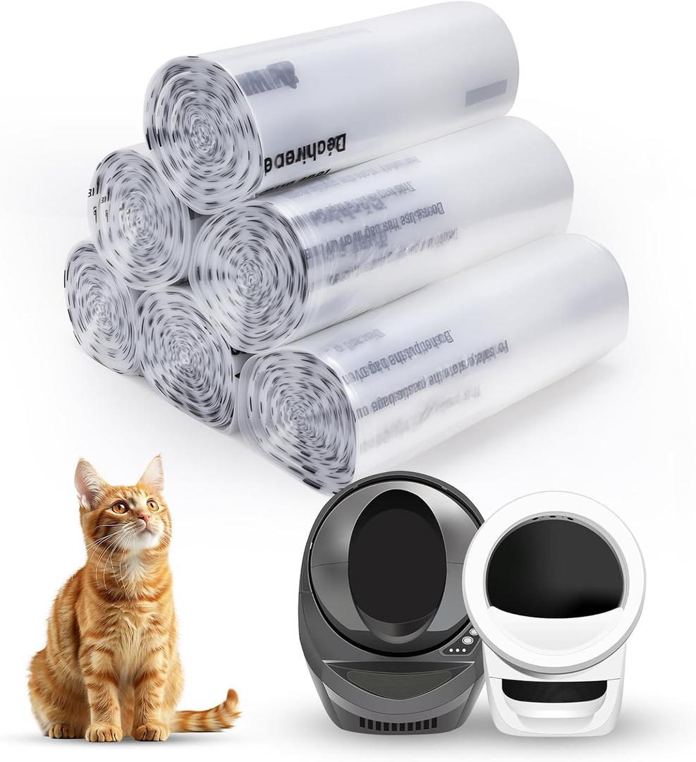 150 Pack Heavy Duty Self-Cleaning Litter Box Liners, Compatible with Litter-Robot 3/4, Extra Thick Waste Drawer Liners, 9-11 Gallons of Capacity, Easy to Empty