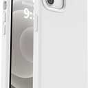 Vooii Compatible with iPhone 12 Case/iPhone 12 Pro Case, Liquid Silicone Upgrade [Soft Anti-Scratch Microfiber Lining] [Shockproof Drop Protection] Phone Case 6.1 inch - White