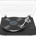 Turntables Belt-Drive Record Player with Wireless Output Connectivity, Vinyl Player Support 33&45 RPM Speed Phono Line USB Digital to PC Recording with Advanced Magnetic Cartridge&Counterweight Black