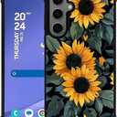 for Samsung Galaxy S24 Plus Case, Sunflower Flowers Yellow Pattern Protective Case Non-Slip Four Corners Shock Absorbing Soft TPU Case