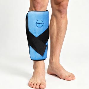 Comfpack Shin Splint Ice Pack, 2 Hours Long-Lasting Coldness Ice & Compression Therapy Adjustable Leg Ice Pack Wrap for Knee & Calf, Sport Injuries, Tendonitis, Surgery Recovery