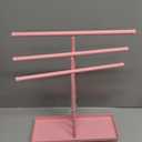 Jewelry Organizer Stand 3 Tier Tabletop Bracelet Rings Watches Necklace Display with Tray Great for Women Pink